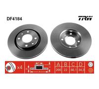 TRW Jeu de 2 disques de frein DF4184