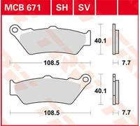 TRW Jeu de plaquettes de frein "MCB 671" type organique