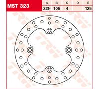 TRW Lucas Brake disque MST323, rigide