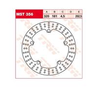 TRW Lucas Disque de frein MST356 – 320 mm – Fixe
