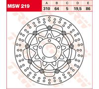 TRW Lucas Brake disque MSW219, flottant