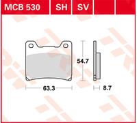 TRW Kit de plaquettes de frein MCB530 Organic Allround pour Yamaha XVS essieu arrière