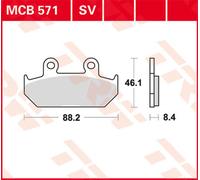 TRW Plaquettes de frein MCB571 – Kit Organic Allround pour Honda Steed 1988 essieu avant