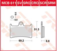 TRW Lucas MCB611CRQ Plaquette de frein de course