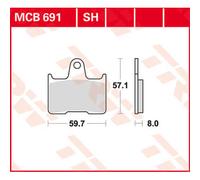 TRW Lucas MCB691 Plaquette de frein