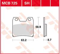 TRW Lucas MCB725SH Plaquettes de frein frittées