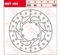 TRW Lucas Disque de frein MST355 230/86/100/3 mm Noir Fixe