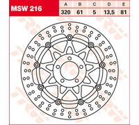 TRW Lucas MSW216 Disque de frein flottant