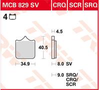 Jeu de plaquettes de frein TRW MCB829CRQ sans homologation routière