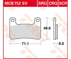TRW Lucas Sintered doublure MCB752SV