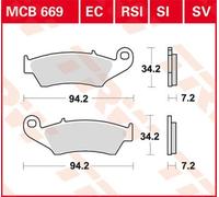 Jeu de plaquettes de frein TRW MCB669 sans homologation routière