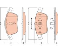 TRW Plaquette de Frein GDB1788 Porsche 911 (Typ 996)(1998- >) 3,6 - 235Kw 320Cv