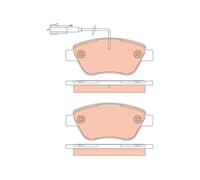 TRW Plaquette de Frein GDB1879 Fiat 500 (150 )(2007- >) 1,4 - 74kw 100cv 16v (