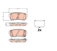 TRW Plaquette de Frein GDB3636 Hyundai Tucson (TL)(2015- >) 1,6 - 100 Kw 135cv