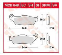 TRW MCB648EC Plaquettes de frein