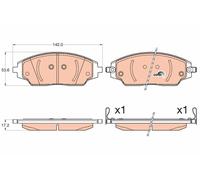 TRW Plaquettes de frein Avant pour CHEVROLET AVEO 3/5 portes (T300) Plaquettes