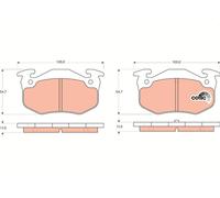 TRW Plaquettes De Frein GDB1305 Pour Citroen Saxo 1996-> 1,0 33 kW 44 cv Lot 2