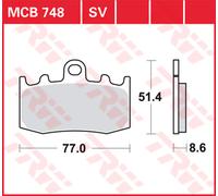 TRW Jeu de plaquettes de frein MCB748 – Sintered Orange – Kit Street