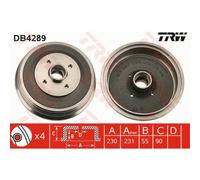 TRW Tambours De Frein Arrière Ø100mm Pour Seat Inca 6K9 VW Caddy II Kombi 9K9B