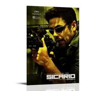 TRWHRYERYRH Sicario 2015 (2) Affiches murales esthétiques et décoratives sur toile pour salon, chambre à coucher, 50 x 75 cm, avec cadre