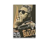 TRWHRYERYRH Steve McQueen Bullitt(2) Poster mural décoratif sur toile vintage pour salon, chambre à coucher, 40 x 60 cm, sans cadre
