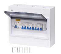 TRWUDRFA Coffret Electrique Etanche - Tableau électrique apparent d’interrupteur différentiel 100A et disjoncteurs 3x10 3x16 1x20 1x32A, Coffret de protection pour maison, bureau, centre commercial