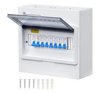 TRWUDRFA Coffret Electrique Etanche - Tableau électrique apparent d’interrupteur différentiel 63A et disjoncteurs 3x10 2x16 1x20A - Coffret de protection pour maison, bureau et centre commercial
