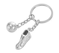 TRXES Silver Porte-clés Chaussure de Football et Ballon de Football - Porte-clés Accessoire Coupe du Monde de Football pour Homme et Femme, Argent, Taille Unique