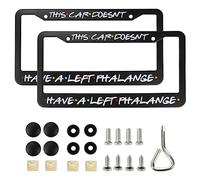 TRXYQ Lot de 2 Cadres de Plaque d'immatriculation pour Amis, Cette Voiture n'a Pas de phalange Gauche?Friends TV Programme Marchandise, Plaque d'immatriculation Noire en Aluminium, 12 x 6 Pouces,