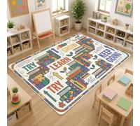 Try Area Rug Motivation Contemporain Apprendre à cultiver N/A Tapis de sol rectangulaire multicolore Tapis à bordure pour salle d'apprentissage, décoration de salle de classe, 1,5 x 2,1 m