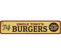 Try Burgers Sign Personalized They Hit The Spot Metal Wall Decor
