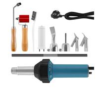 TRY-YEAN Pistolet à air chaud professionnel 1600 W en plastique pour vinyle PE PVC avec buses à souder rapide, tige en plastique, rouleau et deux accessoires supplémentaires