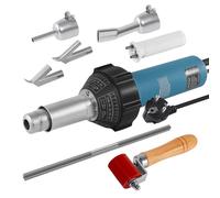 TRY-YEAN Pistolet à air chaud professionnel 1600 W en plastique pour vinyle PE PVC avec tige en plastique, buses à souder rapide, rouleau