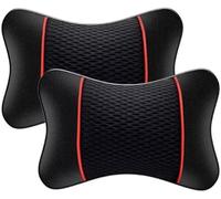 Tryagat 2 Pièces Appui-Tête de Voiture pour Ford Ranger, Coussin de Nuque Respirant Accessoire Confort Soutien Cervical Protecteur,Black and Red
