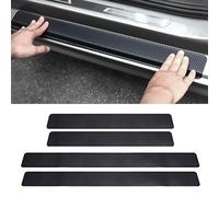 Tryagat 4 Pièces Protection Seuil de Porte pour Peugeot 2008 II Active/Allure/GT Pack SUV 2019-2022 2023 2024, Barre de Seuil Carbone Texture Garde Entrée Accessoires Extérieurs Décoration