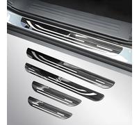 Tryagat 4 Pièces Seuils De Porte pour Skoda Scala 2025 2024 2023, Protection De Seuil Acier Inoxydable Robuste Garde Entrée Accessoires Carrosserie,Black