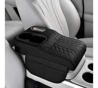 Tryagat Accoudoir Central pour Jaguar E-Pace 2017-2021 | Coussin Accoudoir Voiture Mousse Mémoire Support Coude Tapis Console Centrale Housse Cuir Réhausseur Boîte Mouchoirs Porte Go