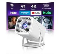 TryLand Mini projecteur avec WiFi et Bluetooth, prise en charge 4K Full HD 1080p, projecteur de film extérieur portable avec système Android et applications intégrées, proyecteur intelligent pour