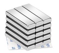 TRYMAG Lot de 15 aimants puissants en néodyme avec adhésif double face, bandes de terre rare très résistantes pour travaux manuels, réfrigérateur, garage, cuisine, science, bureau - 40 x 10 x 5 mm