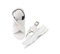 TRYME Sandales flottantes tendance pour femmes et filles, blanc, 3 UK