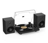 Trynnay Platine Vinyle, Tourne Disque Système HiFi, entrée/Sortie Bluetooth, 33/45 Tours/Minute, Compatible vinyles 7/10/12 Pouces, Son Hi-FI pour Les Amateurs de vinyles, Noir