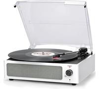 Trynnay Tourne-Disque avec Haut-Parleur - Platine Vinyle sans Fil - Phonographe LP avec Haut-parleurs stéréo intégrés - 3 Vitesses d'entraînement par Courroie Platine avec Haut-parleurs Blanc rétro