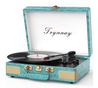 Trynnay Tourne-Disque Bluetooth 3 Vitesses Valise Portable Lecteur Vinyle avec Haut-parleurs intégrés Platine Vinyle Son Audio amélioré Bleu Ciel