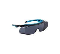 TRYON OTG - Sobregafas - montura PC - patillas negras/azul PC/TPR ajustables y extensibles - PC ahumado anti-rayaduras, anti-vaho - PLATINUM