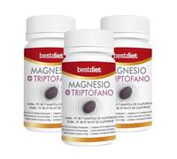 Tryptophane et magnésium - 30 gélules (3 boîtes) - Gélules de magnésium et de tryptophane - Complément alimentaire pour le repos, la relaxation et le système nerveux - BestDiet