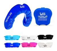 TrySalar Protège-dents pour boxe, hommes, adultes, jeunes et juniors, moulables Rughby Sports Slim Fit bouillir et mordre avec boîte MMA, hockey, basket-ball, Muay Thai, football (< 11 ans), bleu)