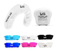 TrySalar Protège-dents pour boxe, hommes, adultes, jeunes et juniors, moulables Rughby Sports Slim Fit bouillir et mordre avec boîte MMA, hockey, basket-ball, Muay Thai, football (< 11 ans), blanc)