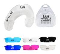 TrySalar Protège-dents pour boxe, hommes, adultes, jeunes et juniors, moulables Rughby Sports Slim Fit bouillir et mordre avec boîte MMA, hockey, basket-ball, Muay Thai, football (12 ans et plus,