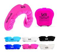 TrySalar Protège-dents pour boxe, hommes, adultes, jeunes et juniors, moulables Rughby Sports Slim Fit bouillir et mordre avec boîte MMA, hockey, basket-ball, Muay Thai, football (< 11 ans), rose)