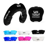 TrySalar Protège-dents pour boxe, hommes, adultes, jeunes et juniors, moulables Rughby Sports Slim Fit bouillir et mordre avec boîte MMA, hockey, basket-ball, Muay Thai, football (< 11 ans), noir)